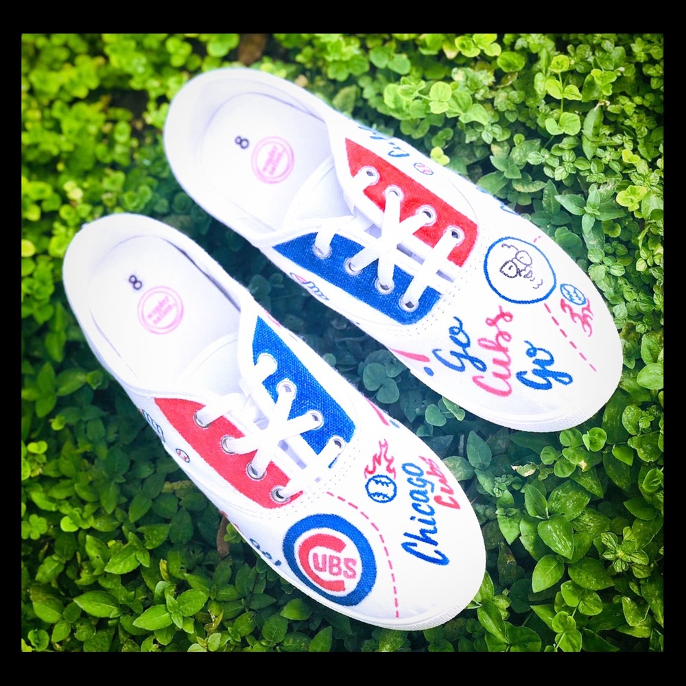 Chicago Cubs Hand Painted Shoes